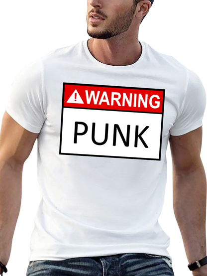 Warning Punk T-Shirt - Black Graphic Tee