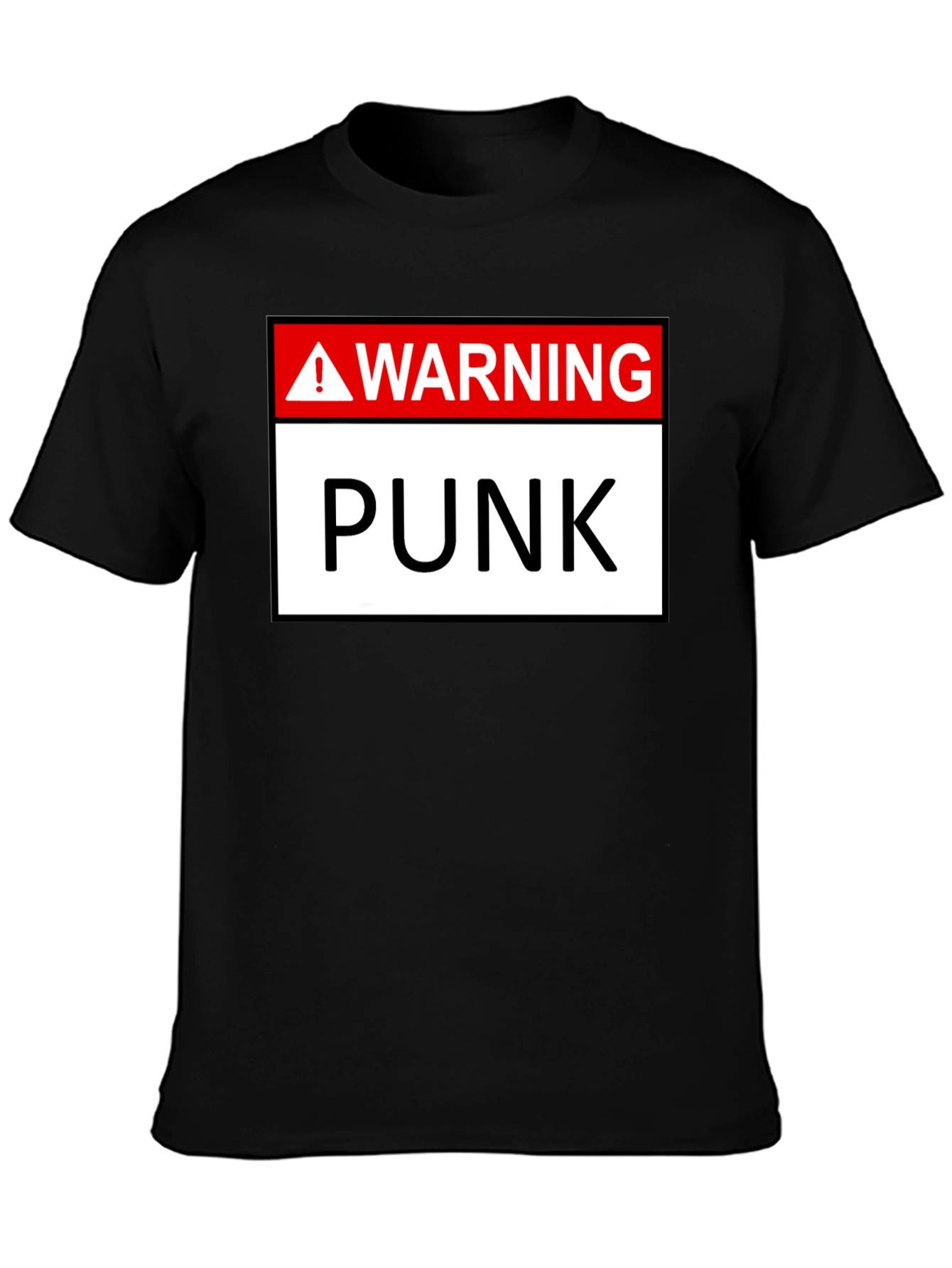 Warning Punk T-Shirt - Black Graphic Tee