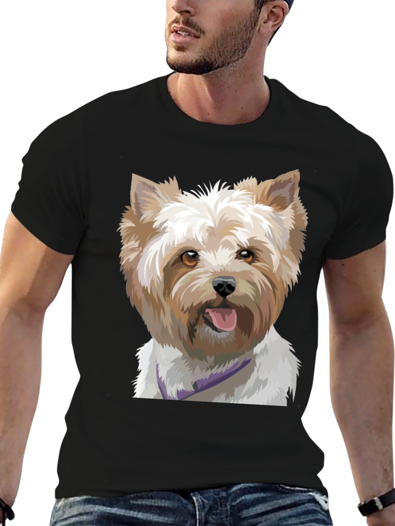 Dog Portrait Black T-Shirt