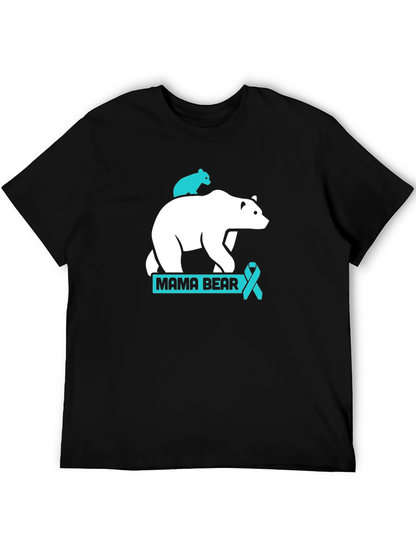 Mama Bear T-Shirt: Teal Ribbon Support