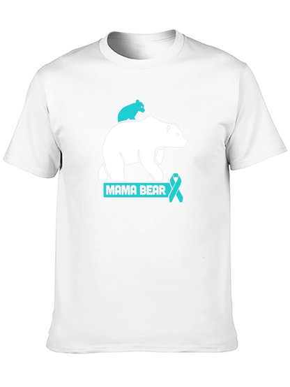 Mama Bear T-Shirt: Teal Ribbon Support