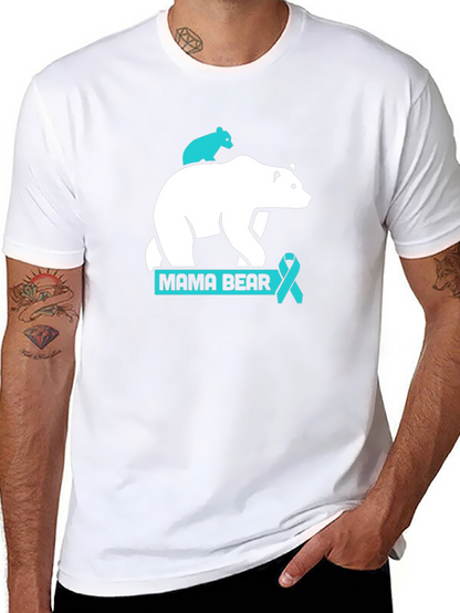 Mama Bear T-Shirt: Teal Ribbon Support