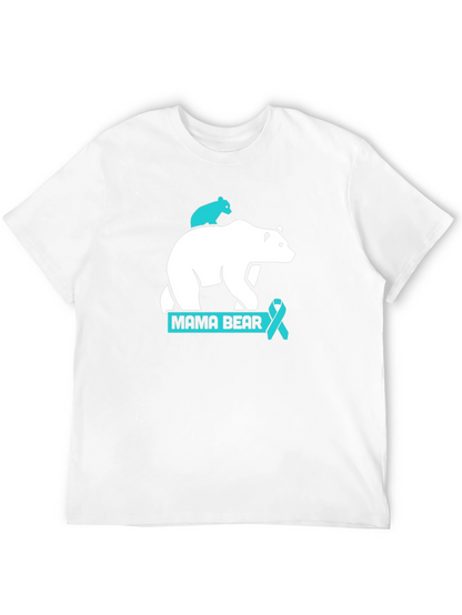 Mama Bear T-Shirt: Teal Ribbon Support