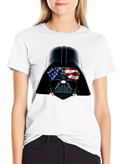 Darth Vader USA Flag Sunglasses Black T-Shirt