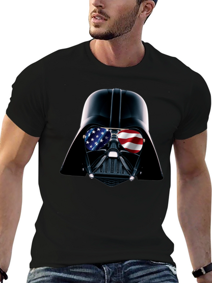 Darth Vader USA Flag Sunglasses Black T-Shirt