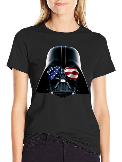Darth Vader USA Flag Sunglasses Black T-Shirt
