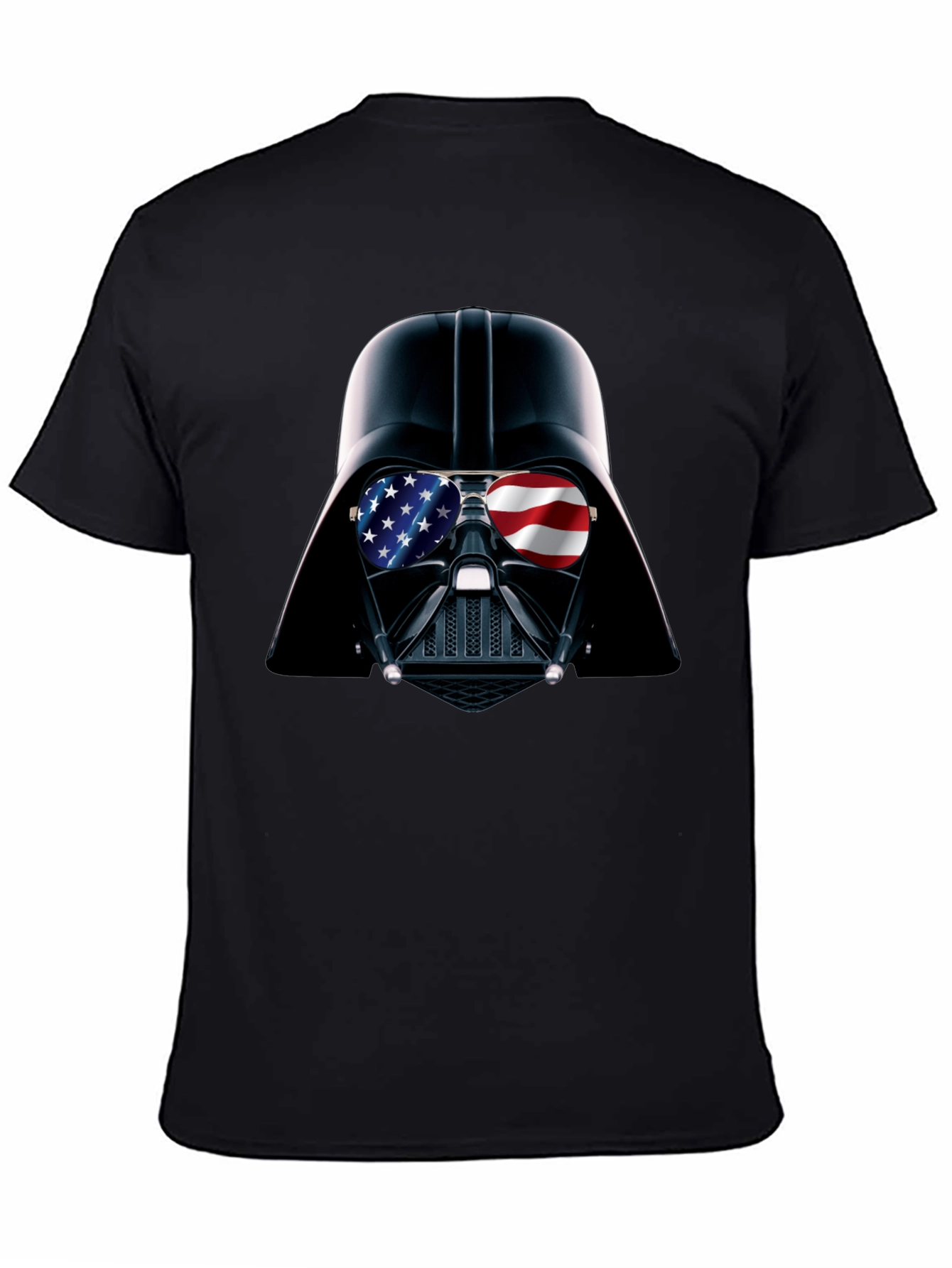 Darth Vader USA Flag Sunglasses Black T-Shirt