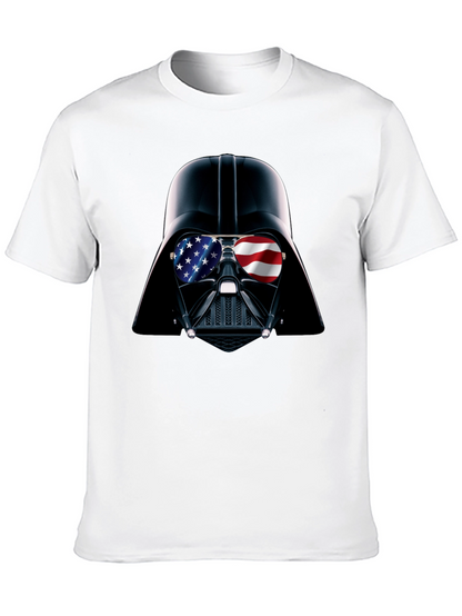 Darth Vader USA Flag Sunglasses Black T-Shirt