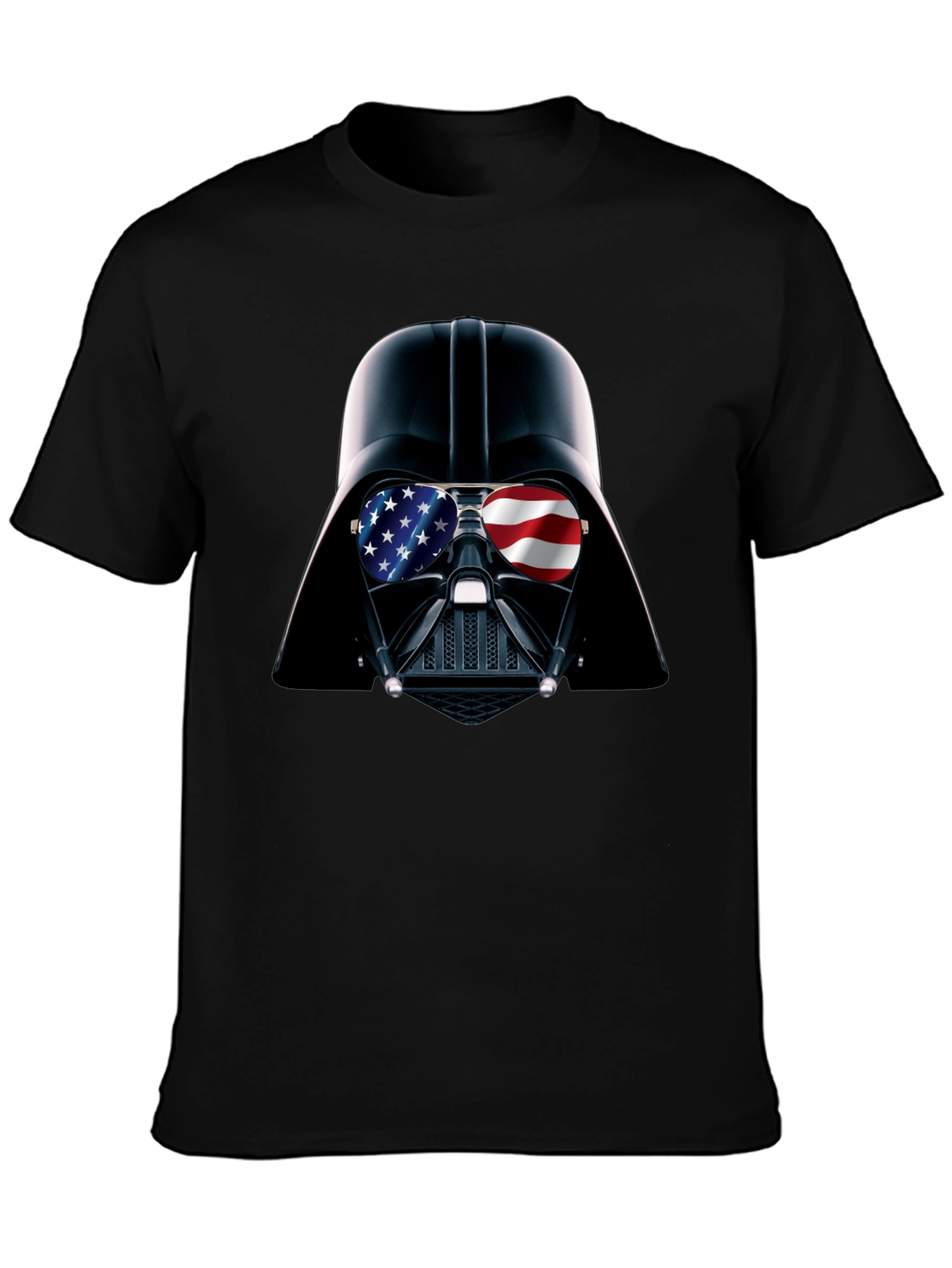 Darth Vader USA Flag Sunglasses Black T-Shirt