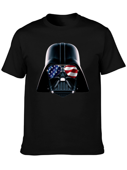 Darth Vader USA Flag Sunglasses Black T-Shirt