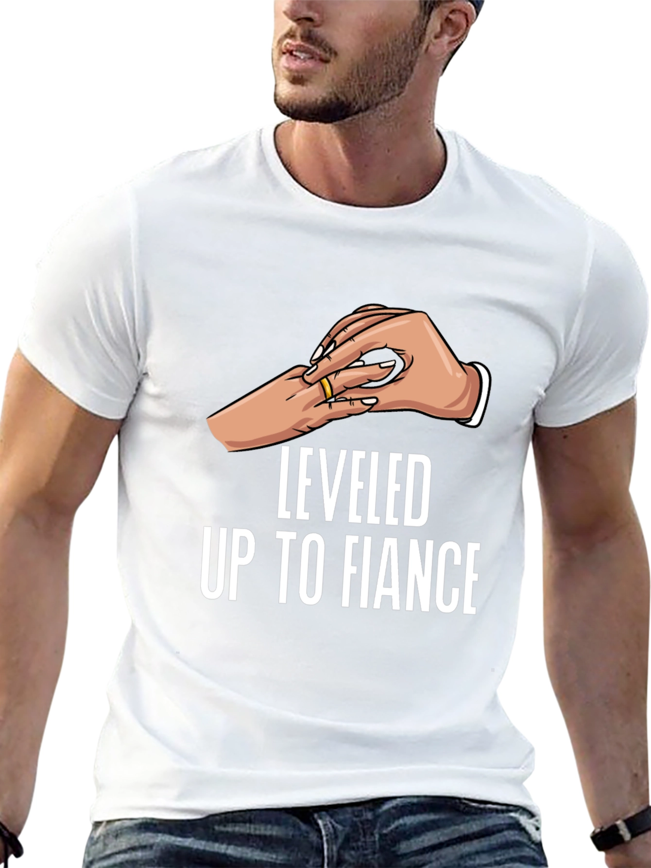 Leveled Up to Fiancé Graphic T-Shirt