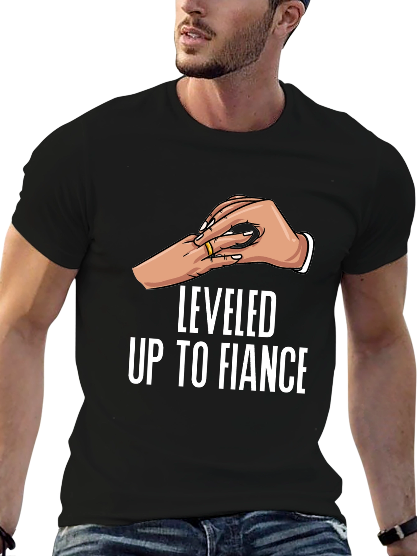 Leveled Up to Fiancé Graphic T-Shirt