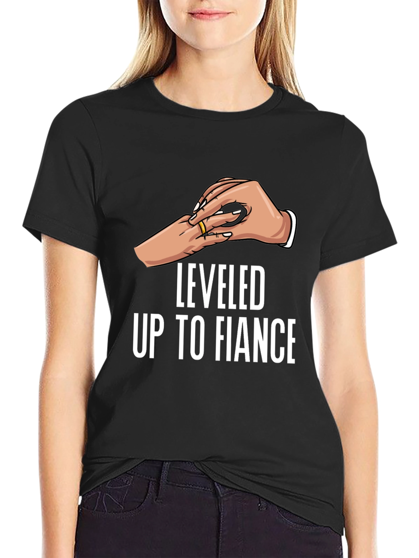 Leveled Up to Fiancé Graphic T-Shirt