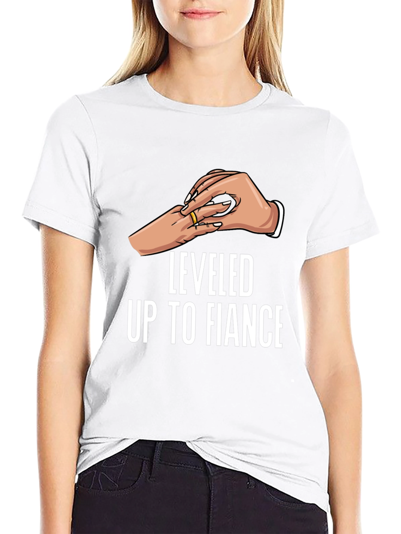 Leveled Up to Fiancé Graphic T-Shirt
