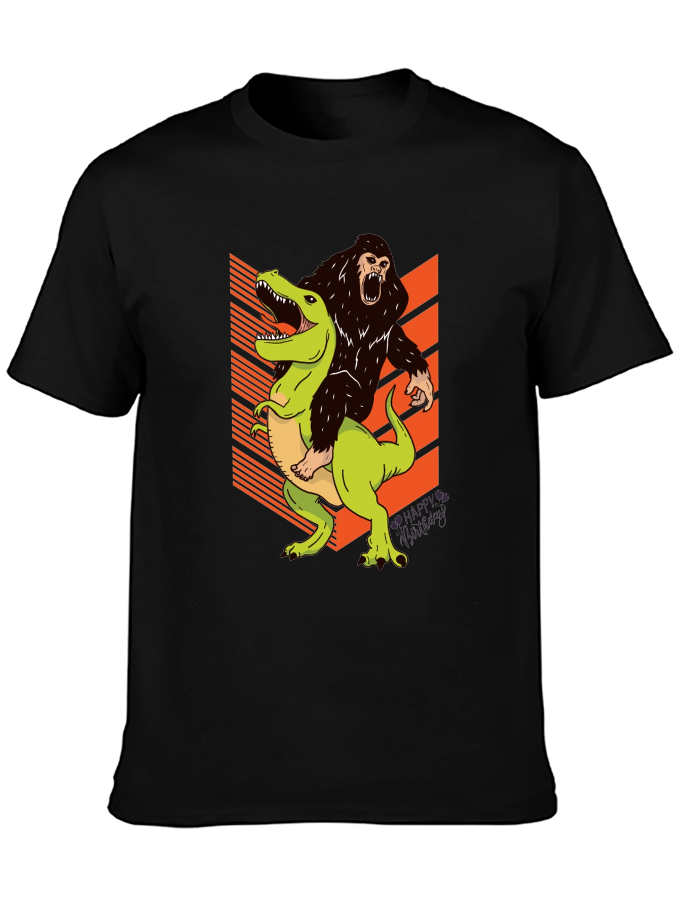 Gorilla Riding T-Rex Graphic Tee