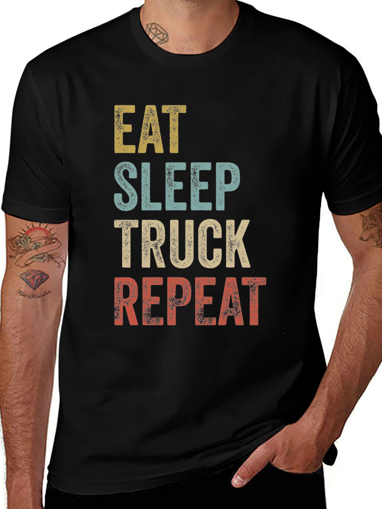 Eat Sleep Truck Repeat Graphic T-Shirt