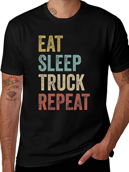 Eat Sleep Truck Repeat Graphic T-Shirt