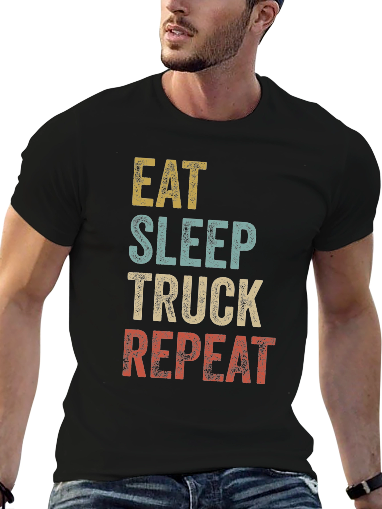 Eat Sleep Truck Repeat Graphic T-Shirt