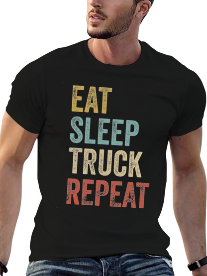 Eat Sleep Truck Repeat Graphic T-Shirt
