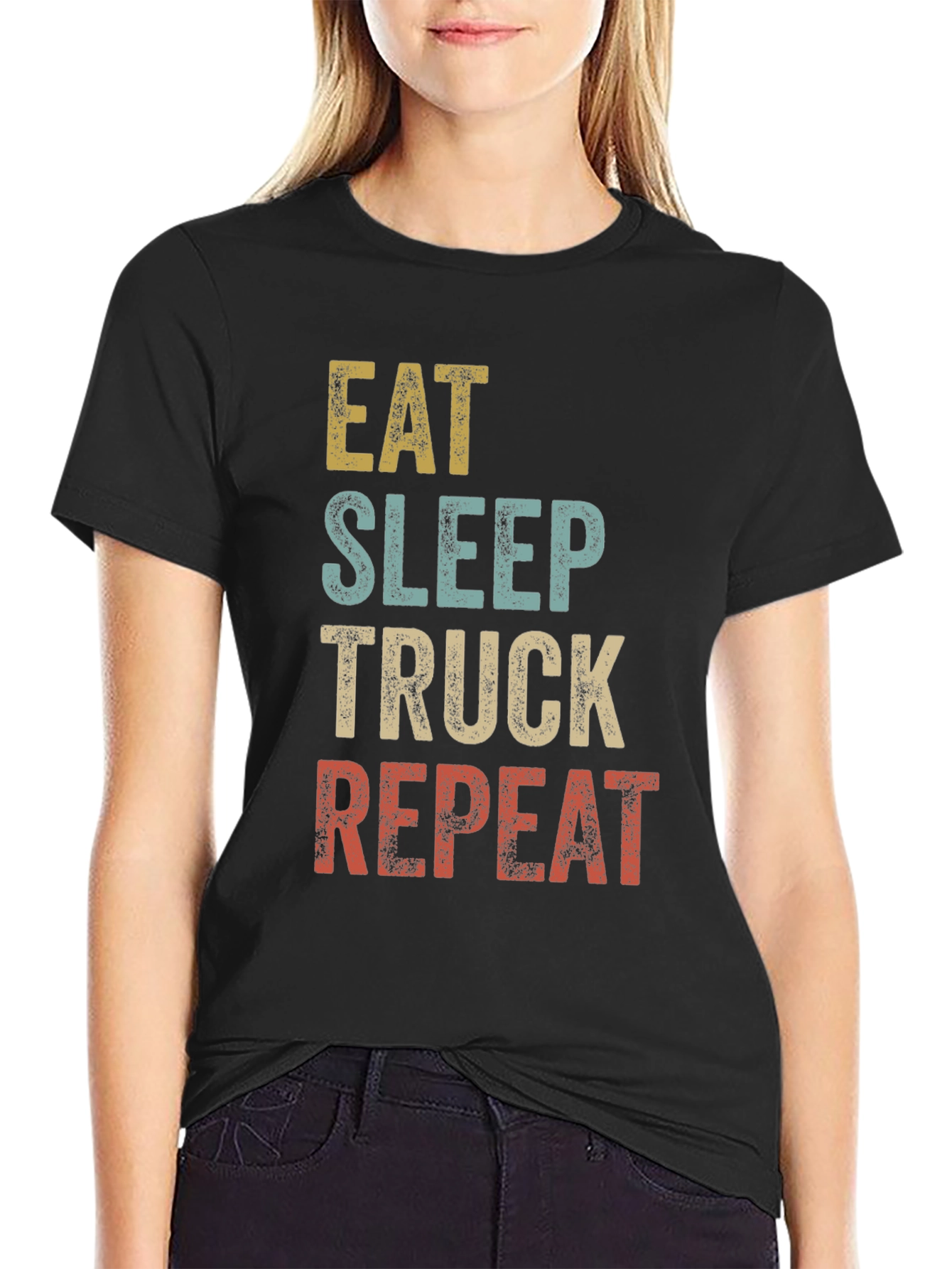 Eat Sleep Truck Repeat Graphic T-Shirt