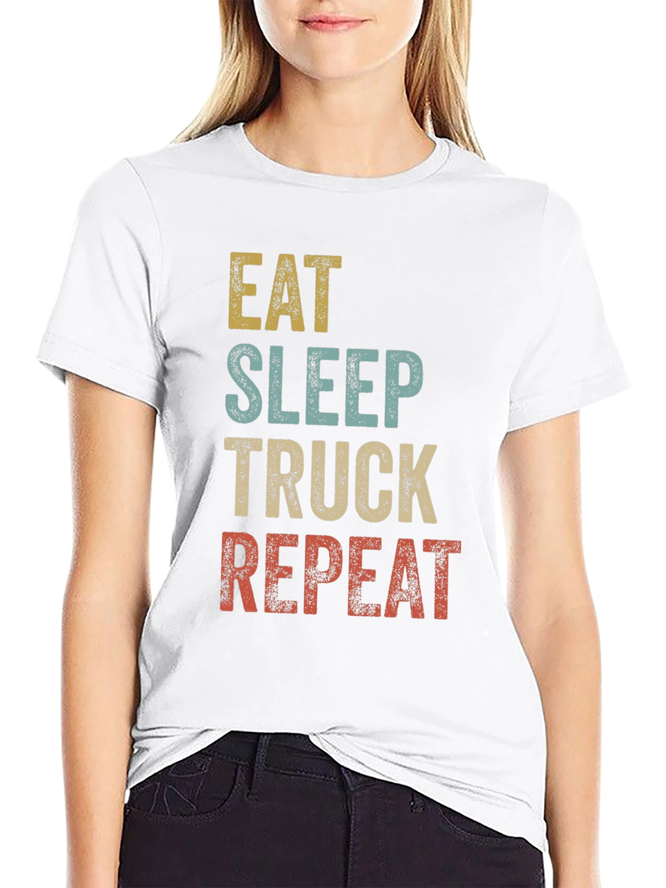 Eat Sleep Truck Repeat Graphic T-Shirt