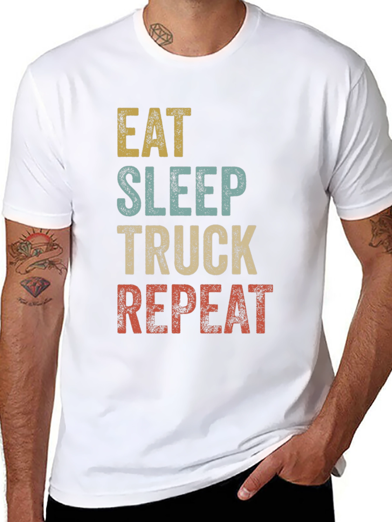 Eat Sleep Truck Repeat Graphic T-Shirt