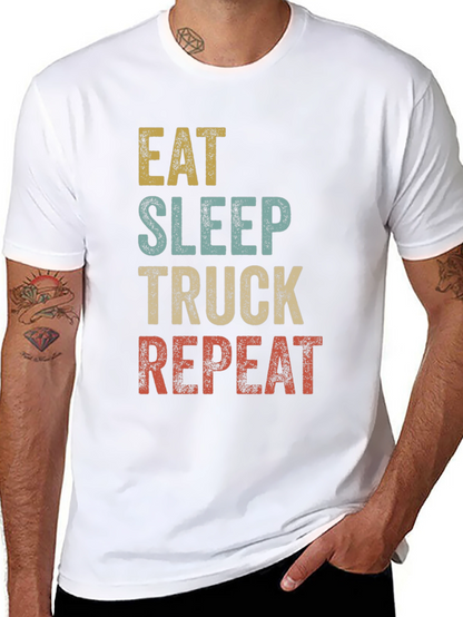 Eat Sleep Truck Repeat Graphic T-Shirt