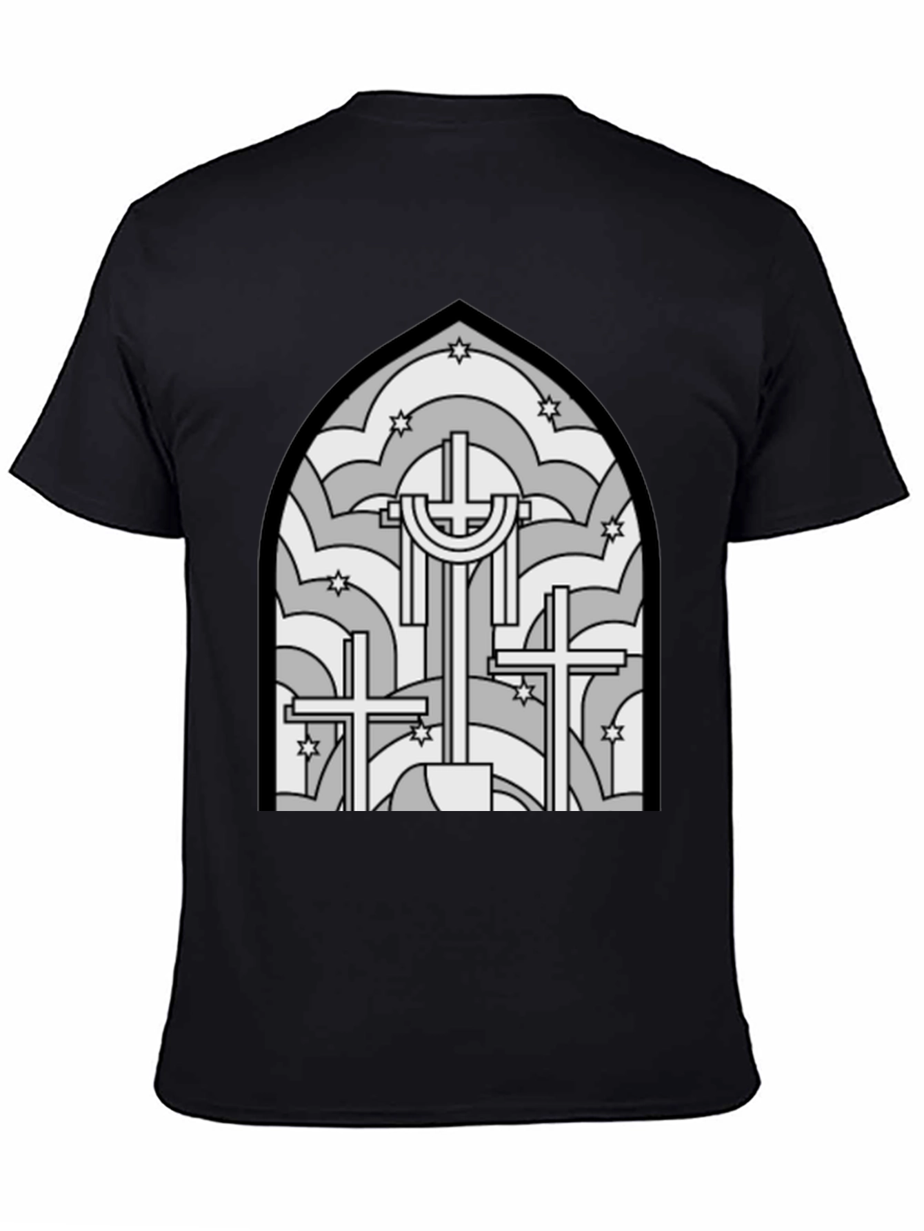 Stained Glass Cross Graphic T-Shirt
