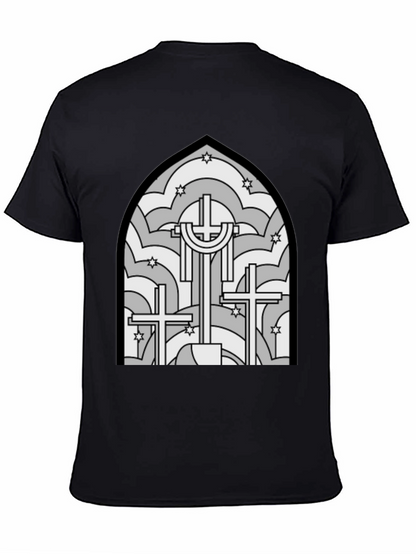 Stained Glass Cross Graphic T-Shirt