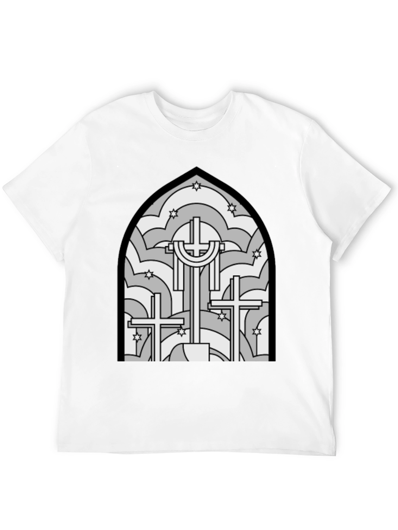 Stained Glass Cross Graphic T-Shirt