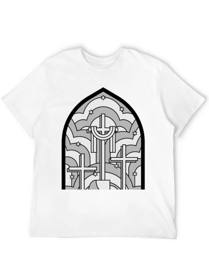 Stained Glass Cross Graphic T-Shirt