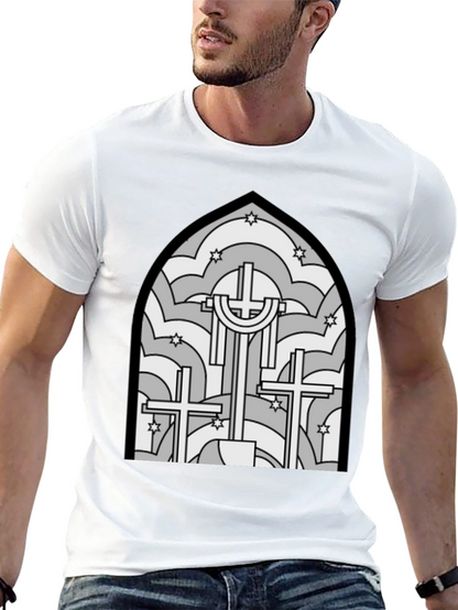 Stained Glass Cross Graphic T-Shirt
