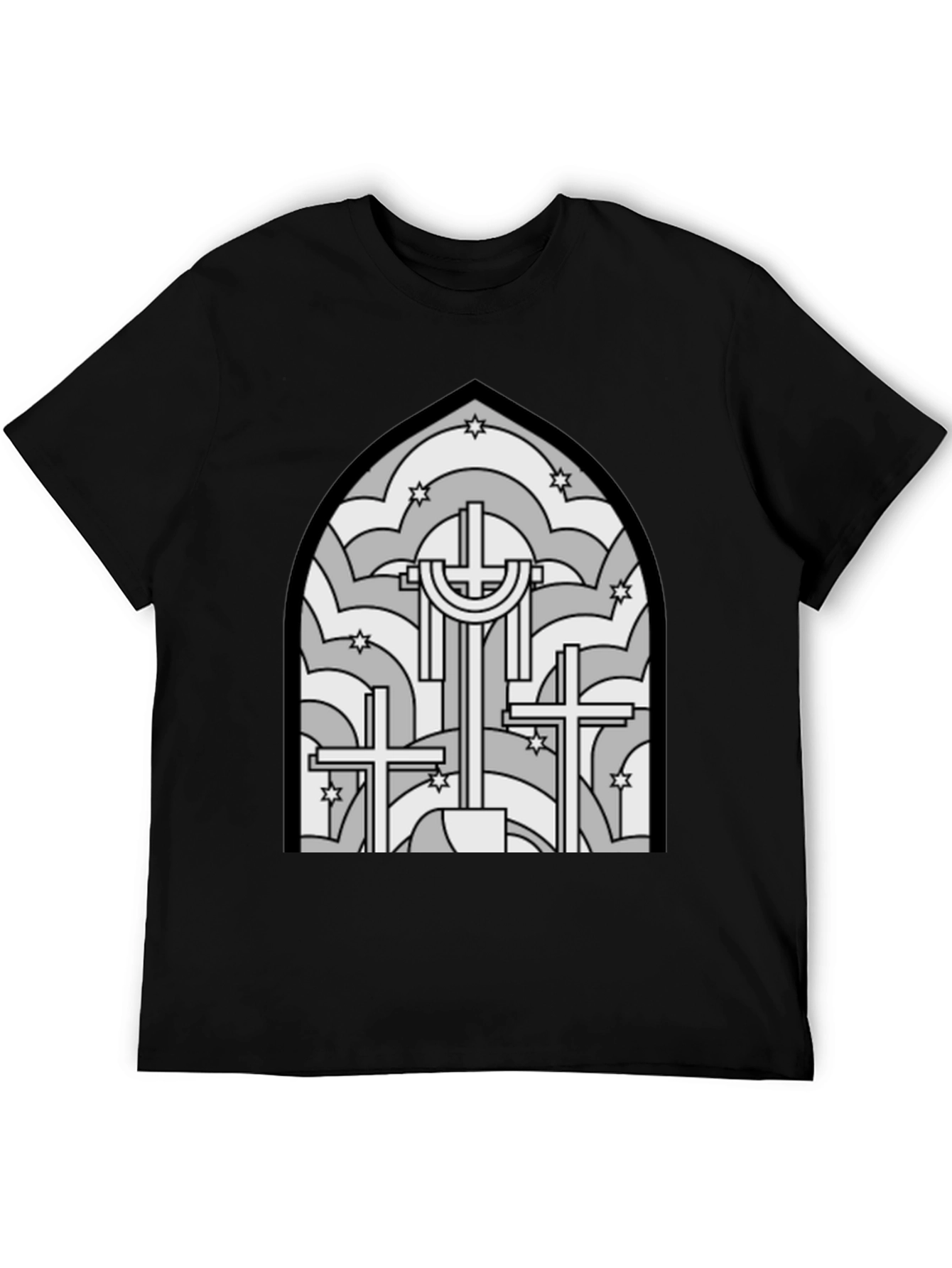 Stained Glass Cross Graphic T-Shirt