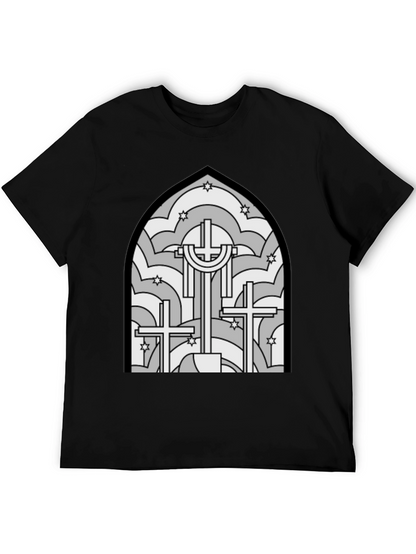 Stained Glass Cross Graphic T-Shirt