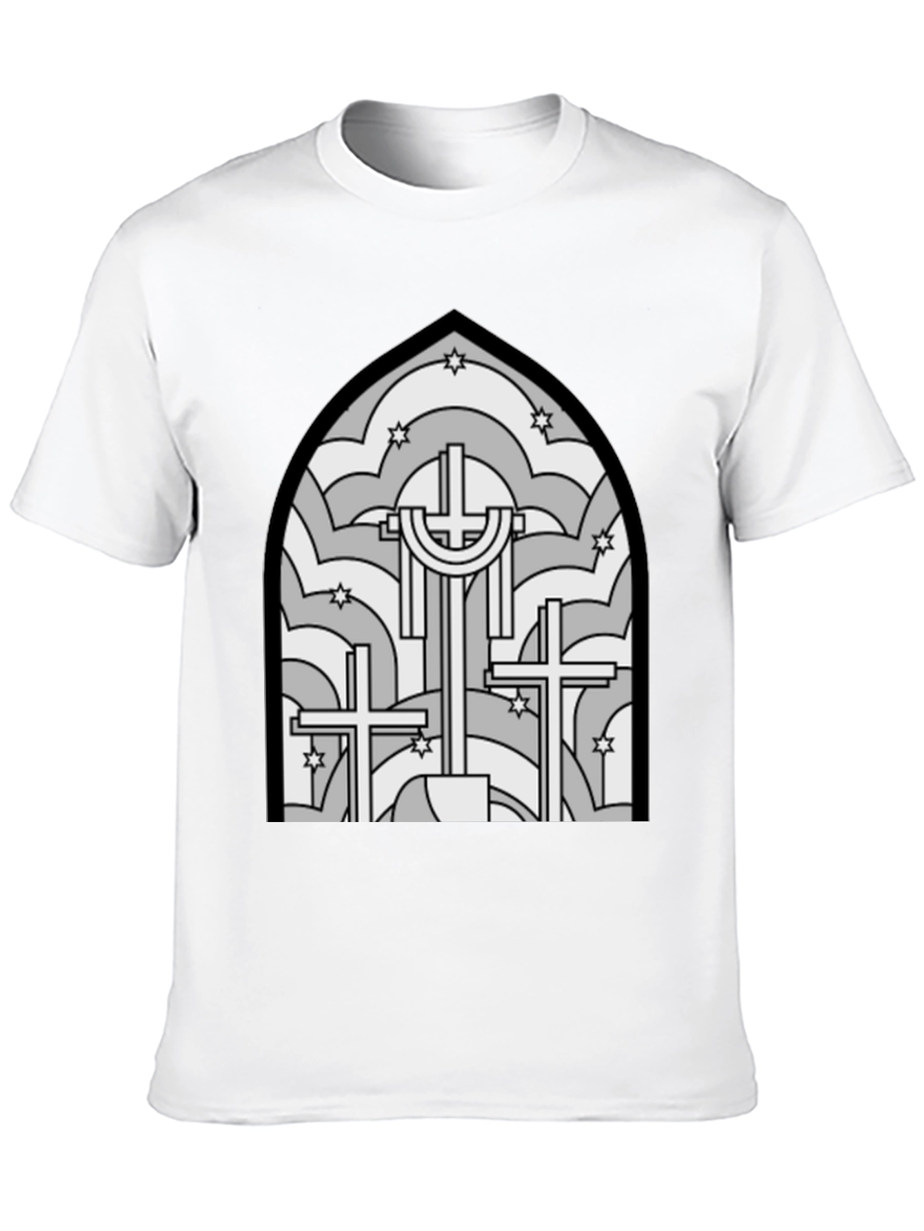 Stained Glass Cross Graphic T-Shirt