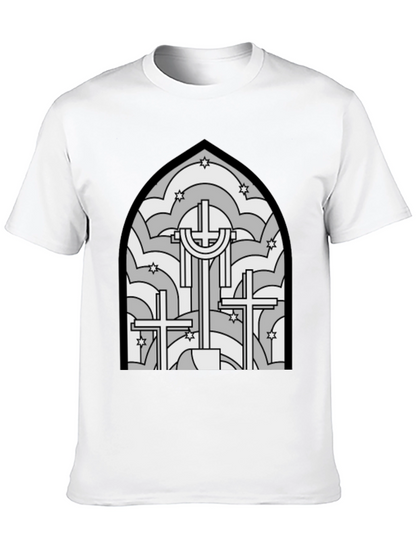 Stained Glass Cross Graphic T-Shirt