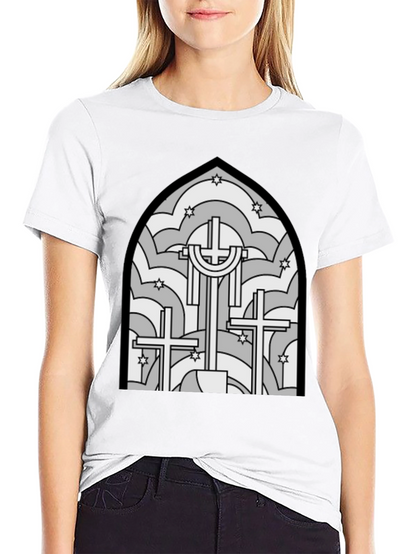 Stained Glass Cross Graphic T-Shirt