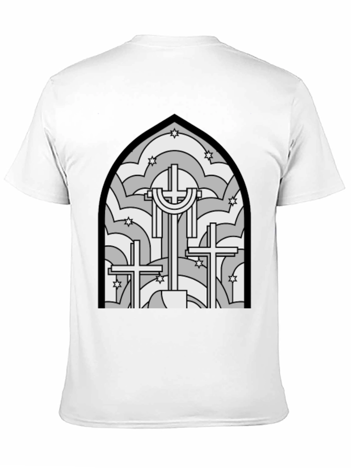 Stained Glass Cross Graphic T-Shirt