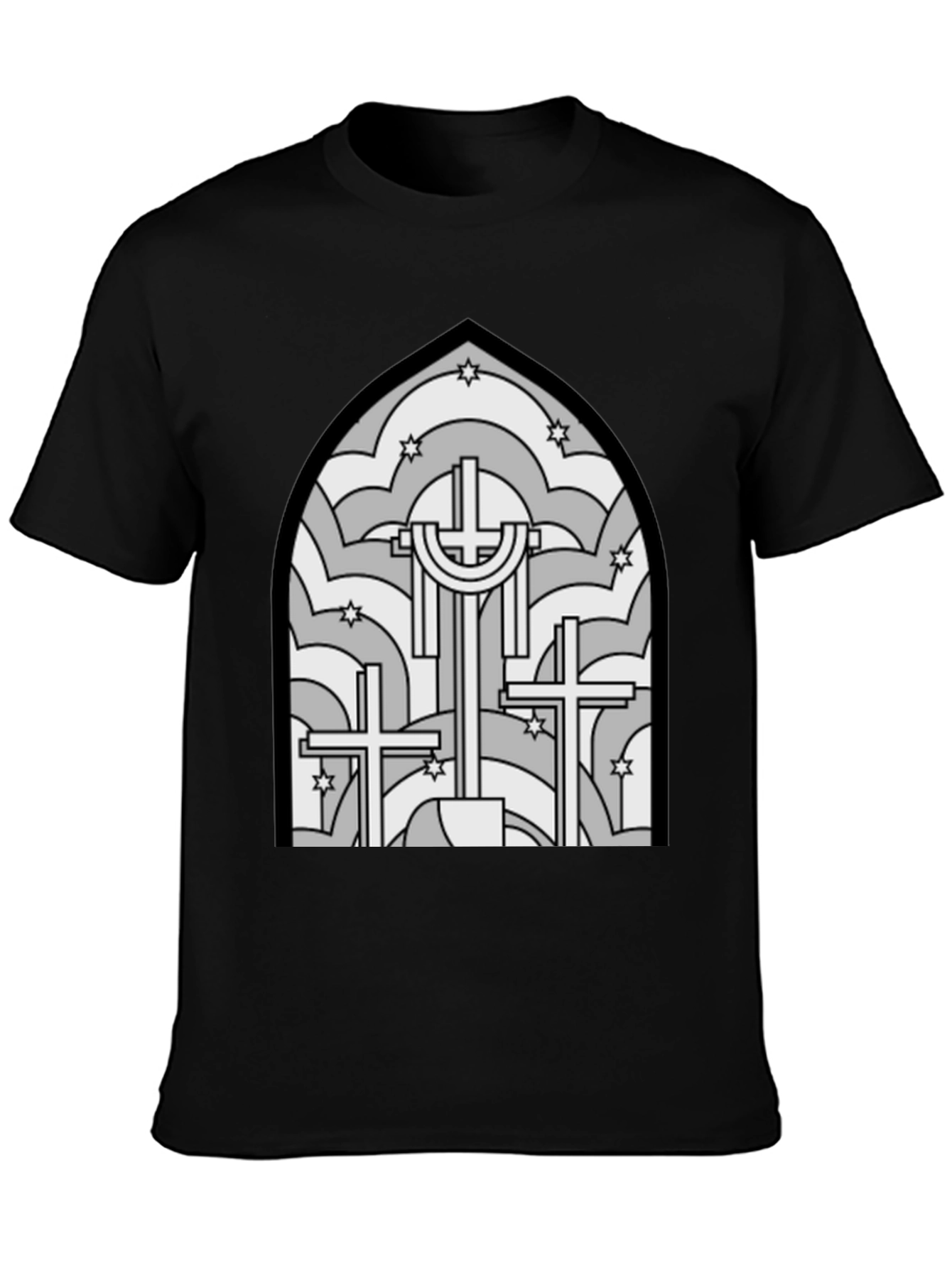 Stained Glass Cross Graphic T-Shirt