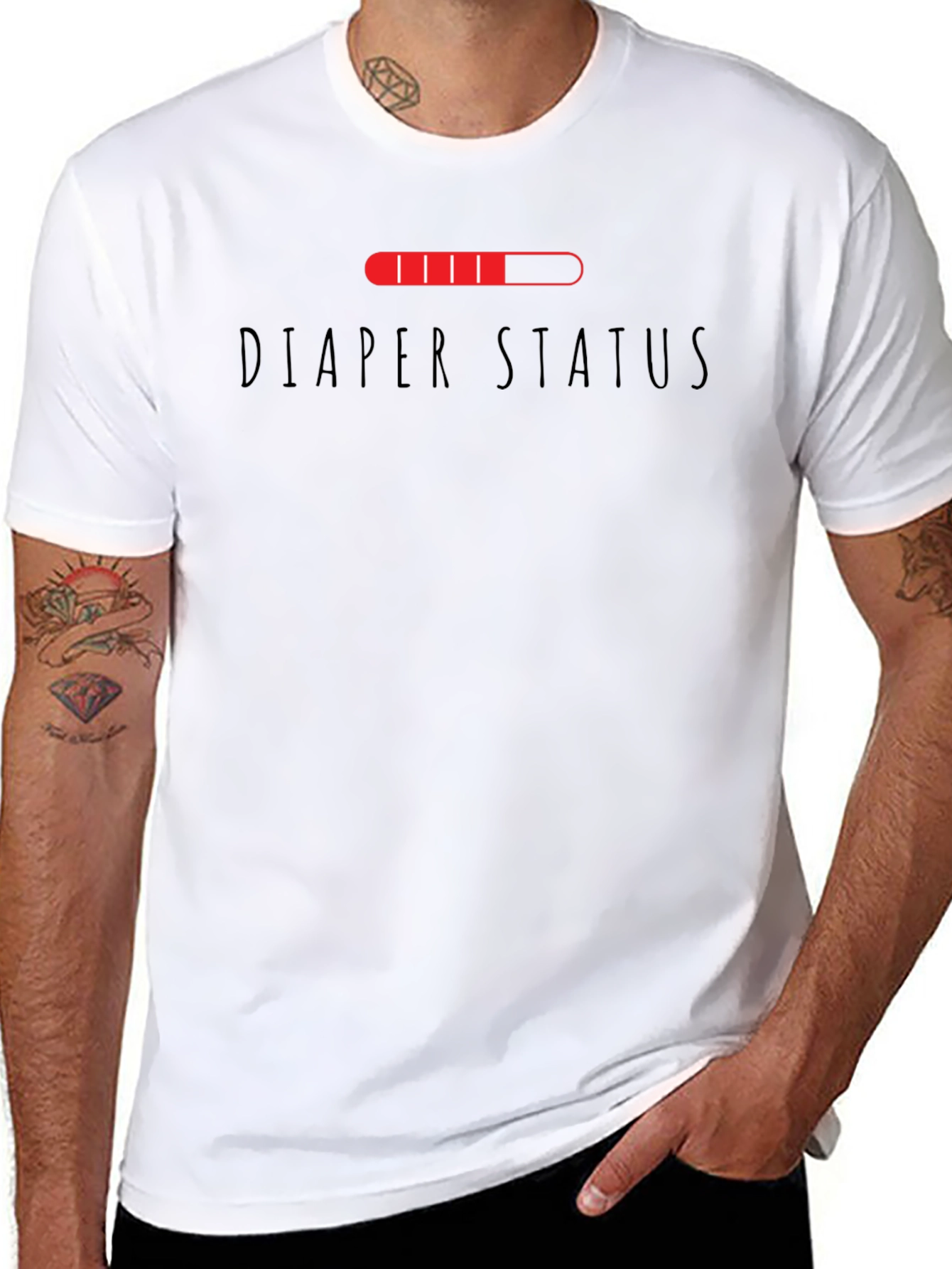 Diaper Status Funny Graphic Mens T-Shirt