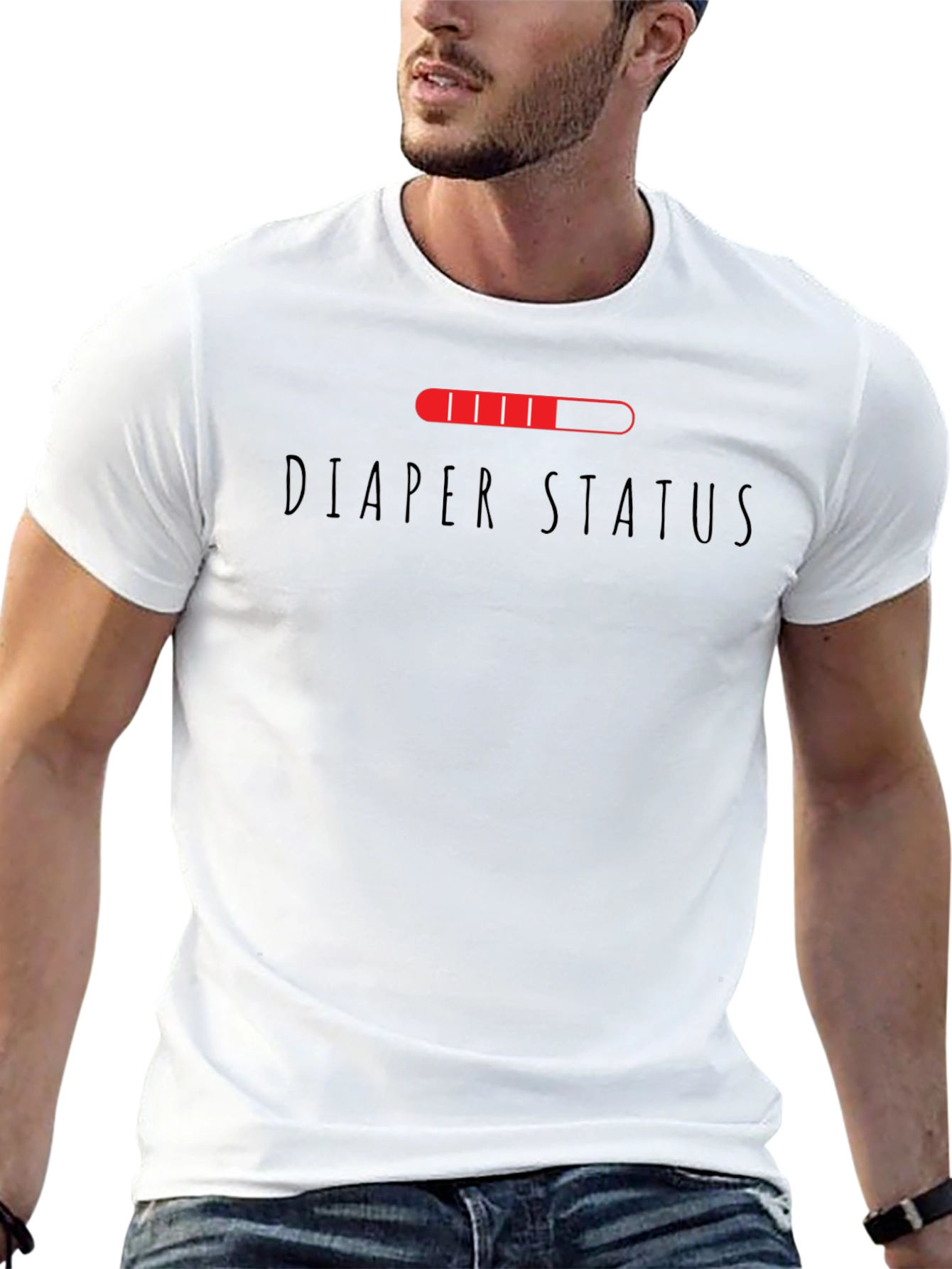 Diaper Status Funny Graphic Mens T-Shirt