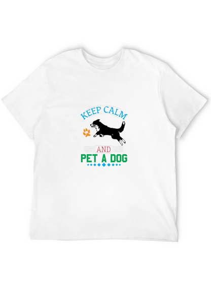 Keep Calm and Pet a Dog Black T-Shirt