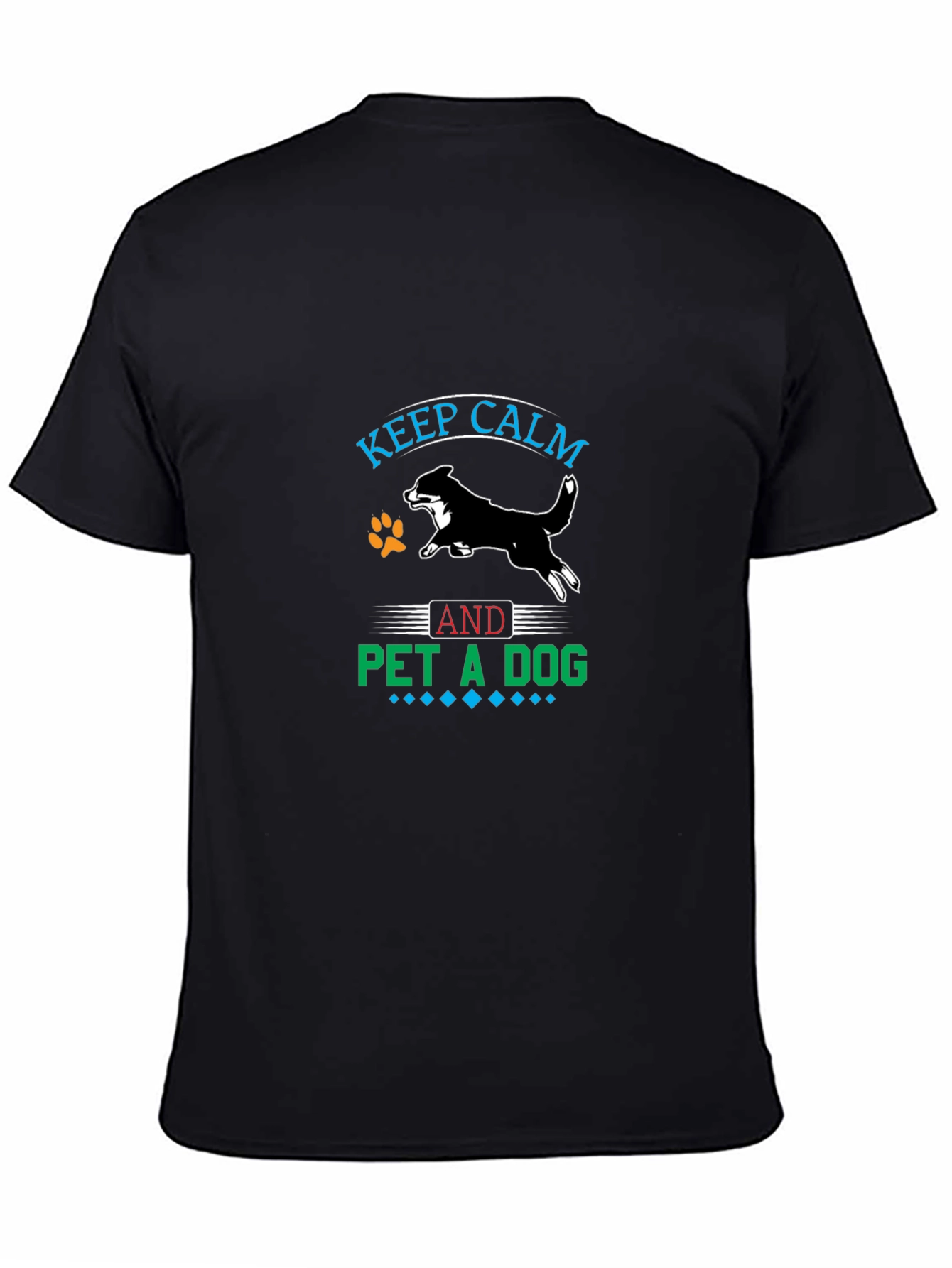 Keep Calm and Pet a Dog Black T-Shirt