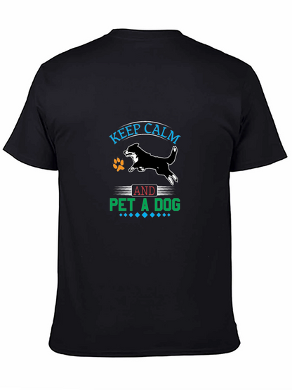 Keep Calm and Pet a Dog Black T-Shirt