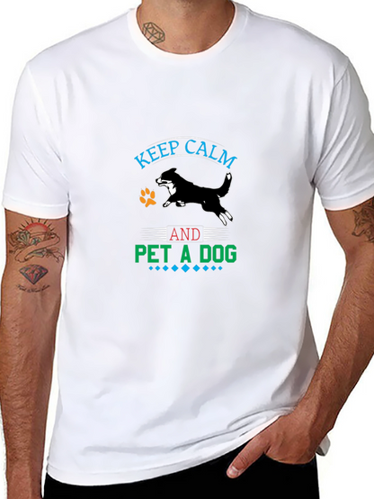 Keep Calm and Pet a Dog Black T-Shirt