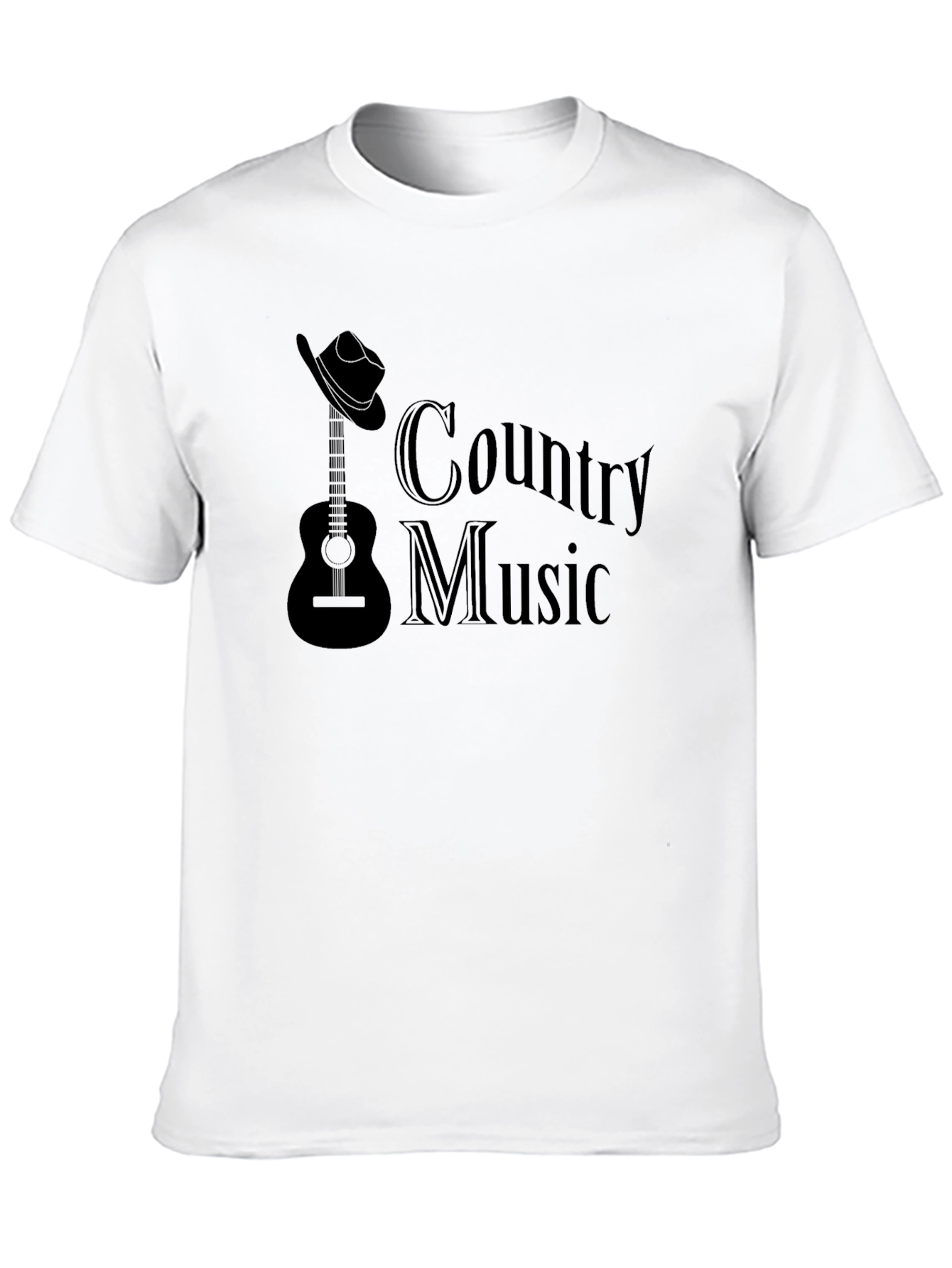 Country Music Guitar T-Shirt - Classic Black Design