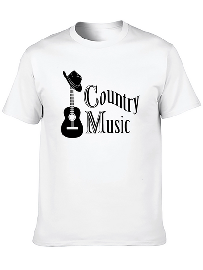 Country Music Guitar T-Shirt - Classic Black Design