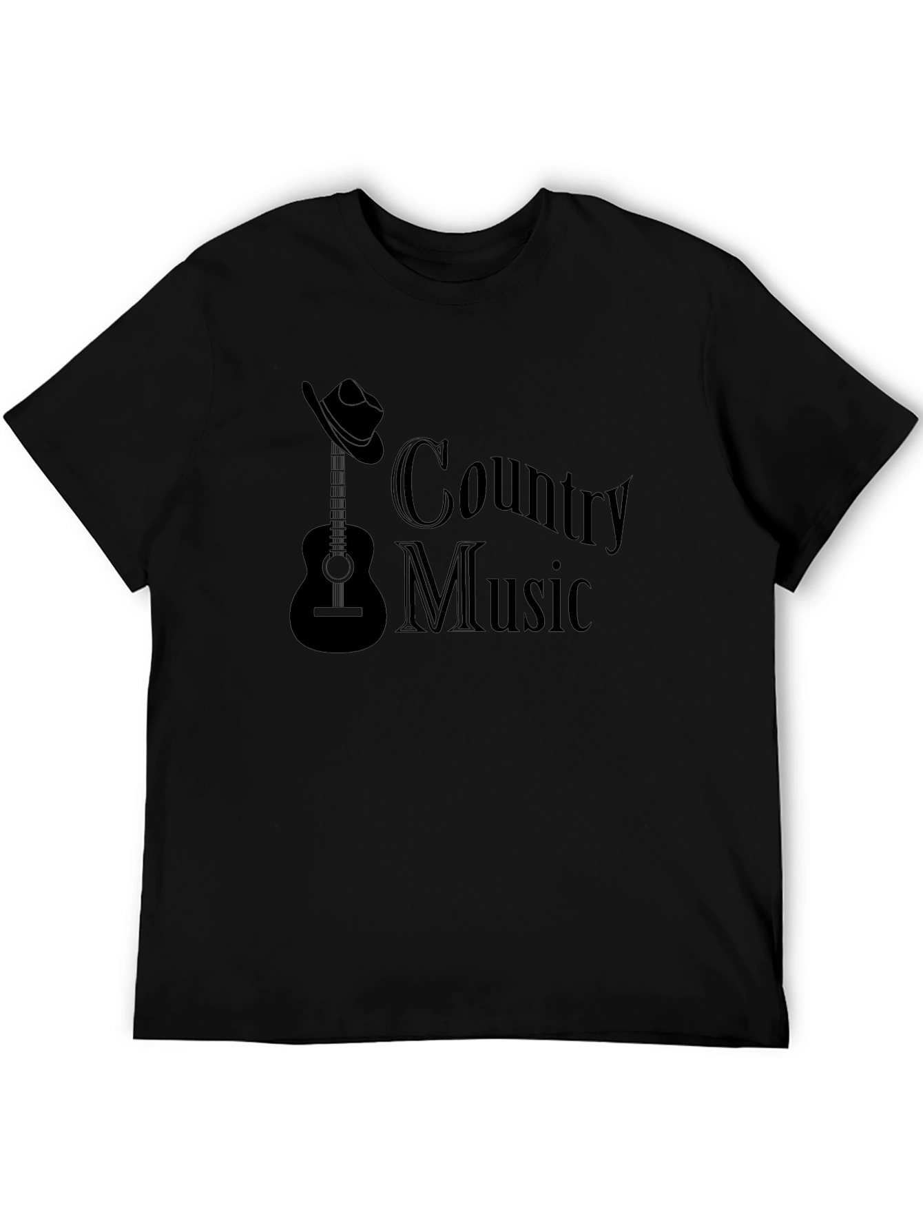 Country Music Guitar T-Shirt - Classic Black Design