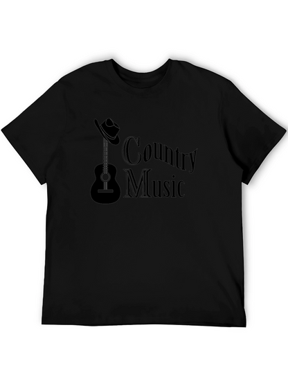 Country Music Guitar T-Shirt - Classic Black Design