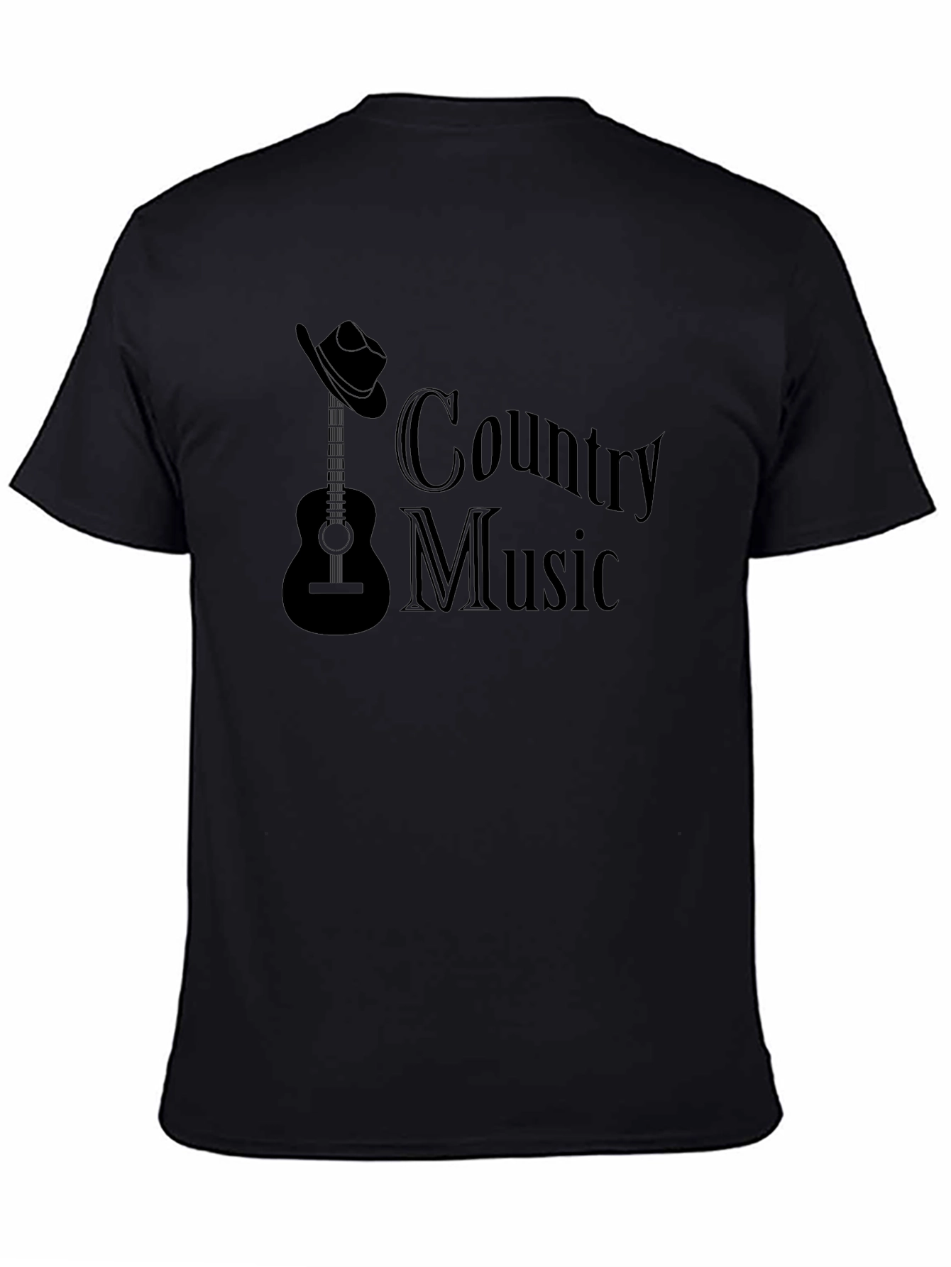 Country Music Guitar T-Shirt - Classic Black Design